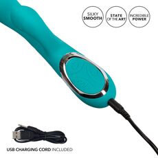 Vibrator Rabbit CalExotics Enchanted Lover, Turcoaz, 12 Vibratii, 4 Rotatii incarcare USB