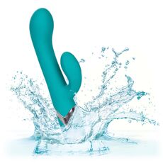 Vibrator Rabbit CalExotics Enchanted Lover, Turcoaz, 12 Vibratii, 4 Rotatii waterproff