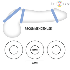 Diagrama de utilizare pentru inelele Intense Wick, cu diametrul de 15mm marcat