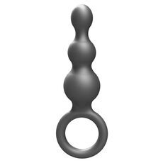 Bile Anale din Silicon cu Finisaj Metalizat The Stuffer ToyJoy, Gri vedere frontala