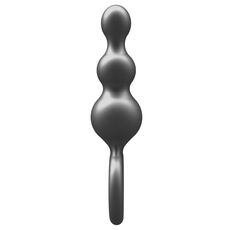 Bile Anale din Silicon cu Finisaj Metalizat The Stuffer ToyJoy, Gri vedere spate