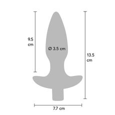 Dop anal vibrator The Sparkle ToyJoy albastru, infografic cu iconite de functii
