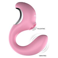 Vibrator Clitoridian cu suctiune Twist ToyJoy, Roz cu vibratii si pulsatii