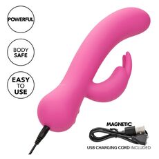 Vibrator CalExotics Rechargeable Bunny - Roz cablu incarcare USB