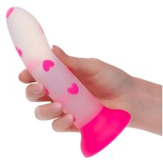 Dildo cu Ventuza Glow Stick Heart CalExotics, Fosforescent moale