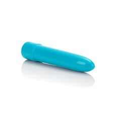Vibrator clasic neon CalExotics albastru, detaliu baza cu rotire