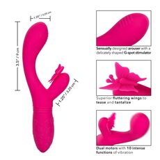 Vibrator Clitoral CalExotics Butterfly Kiss Flutter Roz dimensiuni
