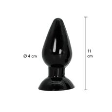Dop anal clasic Extreme Hidden Desire negru, infografic dimensiuni 11 cm lungime 4 cm diametru