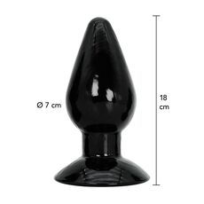 Dop anal clasic Extreme Hidden Desire negru, infografic dimensiuni 18 cm lungime 7 cm diametru