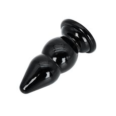 Dop anal dublu bulb Extreme Hidden Desire negru, vedere din unghi, baza lata vizibila