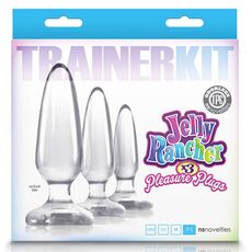 Set 3 dopuri anale Jelly Rancher Trainer Kit NS Novelties transparent, cutia originala