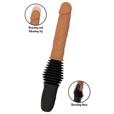 Vibrator realist cu dubla impingere Inferno Hidden Desire natural, detaliu varf cu impingere si vibratie