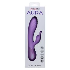 Vibrator rabbit Dual Bunny Aura CalExotics mov, detaliu tija striata