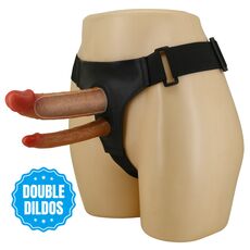 Strapon cu Dildo Dublu Pretty Love Keaven Harness Briefs montat pe chilot