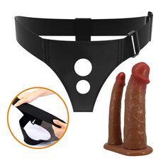 Strapon cu Dildo Dublu Pretty Love Keaven Harness Briefs componente