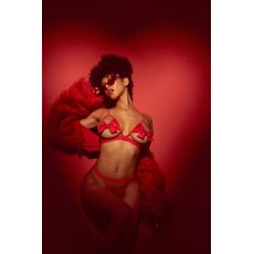 Set Lenjerie Intima Love Mapale - 8901 - Open‑Cup Bow Two‑Piece Set, Rosu artist