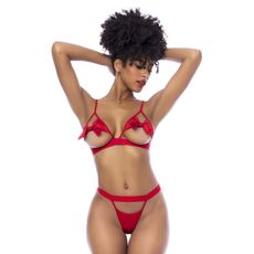 Set Lenjerie Intima Love Mapale - 8901 - Open‑Cup Bow Two‑Piece Set, Rosu