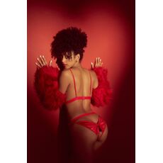 Set Lenjerie Intima Love Mapale - 8901 - Open‑Cup Bow Two‑Piece Set, Rosu back