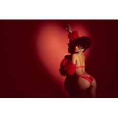 Set Lenjerie Intima Love Mapale - 8901 - Open‑Cup Bow Two‑Piece Set, Rosu landscape view