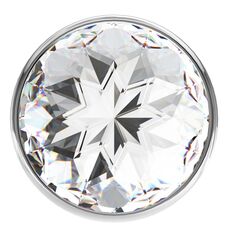 LOLA, Plug anal mare din argint Diamond Clear Sparkle Large cu cristal transparent - 8 cm vedere cristal