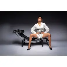 Set corset si tanga Mapale Dark Romance cu talie de viespe, negru, S-L model