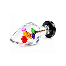 Plug anal Everlasting Bloom by ToyJoy, multicolor, vedere laterala cu baza evazata