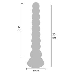 Dildo cu bile Everlasting Bloom by ToyJoy, multicolor, detaliu al florilor colorate din interiorul bilelor
