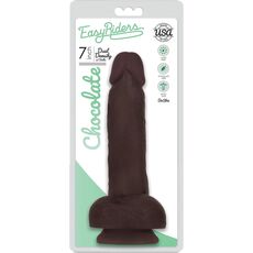 Dildo fin cu testicule Easy Riders by Curve, maro, cutia originala 7 inch Dual Density