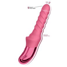 Vibrator rotativ cu impingere Swirl She.E.O, roz, baza metalizata cu buton de control