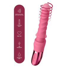 Vibrator rotativ cu impingere Swirl She.E.O, roz, vedere de ansamblu