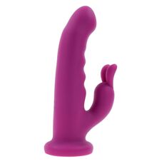 Vibrator rabbit rotativ Fluffle by Evolved Playboy, roz, detaliu baza cu ventuza