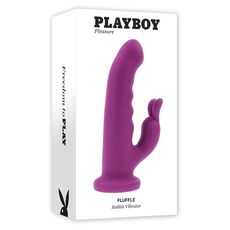 Vibrator rabbit rotativ Fluffle by Evolved Playboy, roz, ambalaj original