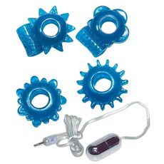 Set 4 Inele si Vibrator Glont You2Toys »Penis Emotion« Albastru