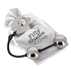 Bile Vaginale Fifty Shades "Inner Goddess" 21,5 cm - Argintiu - vedere frontala