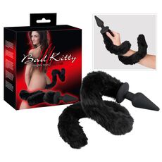 Butt Plug Anal Bad Kitty "Cat Tail" 11 cm - Negru