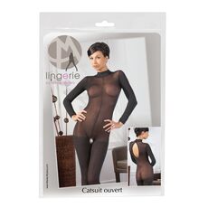 Bodystocking All  Mandy Mystery - Negru - vedere spate