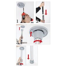 Bara Striptease Pipedream Fantasy "Dance Pole" 2,75 m - Argintiu##
