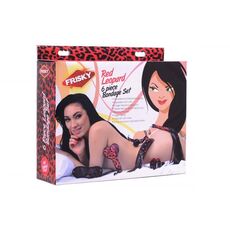 Set Bondage Play Hard "Red Leopard" - Rosu