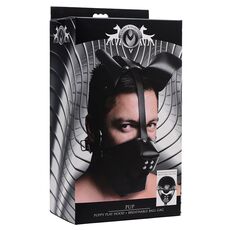 Masca Master Series "Pup Puppy Play Hood and Breathable Ball Gag" - Negru##