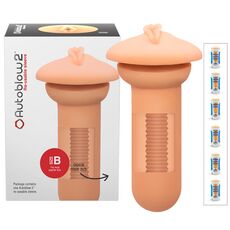 Manson Rezerva Autoblow "Vagina Sleeve" 15 cm - Natural - vedere frontala