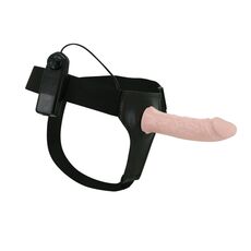 Strapon barbati cu vibratii - prelungitor penis natural - vedere frontala