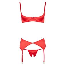 Set Lenjerie Intima Cottelli Collection - Rosu - culoare si material