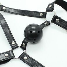 Masca Head Harness + Ball Gag [ Calus cu Bila ]#