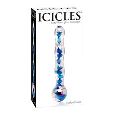 Icicles No 8 dildo sticla albastru cutie ambalaj Pipedream