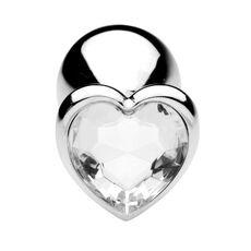 Plug anal metalic Heart Jewel, vedere din spate a bazei in forma de inima