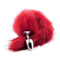 Butt Plug Anal Toyz4Lovers "Fox Tail" 7 cm - Rosu - detaliu design