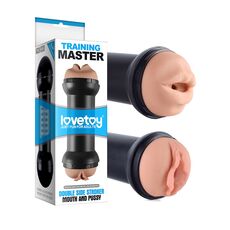 Masturbator Lovetoy "Master Double Stroker" 22 cm - Natural - vedere frontala