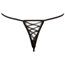 Chiloti Rose String Cottelli Collection - Negru - detaliu finisaj