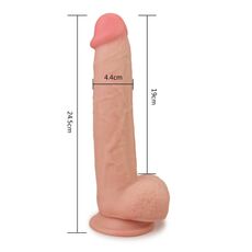 Dildo Realistic Lovetoy "Sliding Skin Dong 9" 25 cm - Natural##