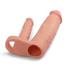 Prelungitor Penis Dublu Lovetoy &raquo;Double Pleasure Stimulation&laquo; 20 cm - Natural